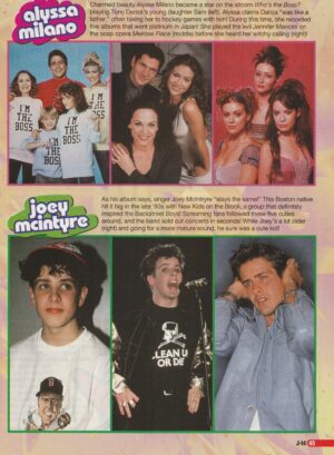 Alyssa Milano Joey Mcintyre teen magazine clipping then and now J-14