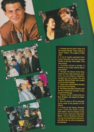 Christian Slater Danny Wood teen magazine clipping Teen Set
