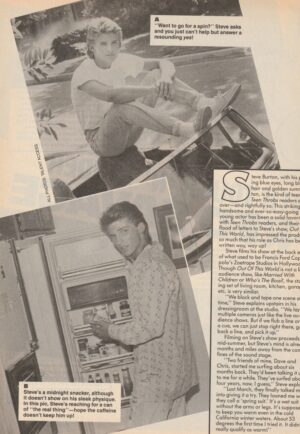 Steve Burton teen magazine clipping at his home Teen Set