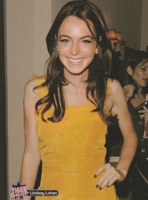 Lindsay Lohan Jo Jo teen magazine pinup yellow dress Tiger Beat teen idols