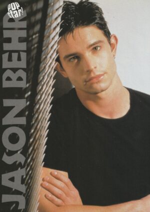 Jason Behr teen magazine pinup crossed arms Pop Star Roswell black t-shirt