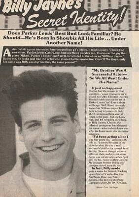 Billy Jayne teen magazine pinup clipping pix 2 page Parker Lewis Can't Loose