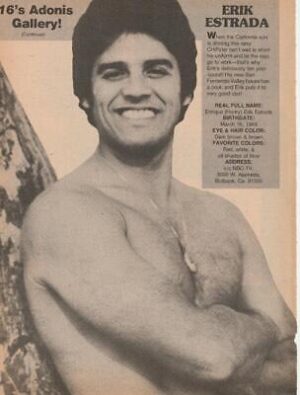 Erik Estrada Grant Wilson magazine pinup clipping Teen Machine shirtless 16 mag