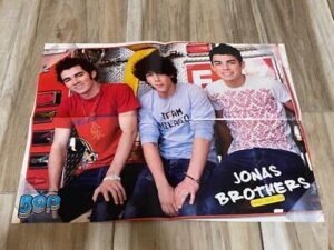Jonas Brothers Miley Cyrus teen magazine poster clipping Bop Fire truck