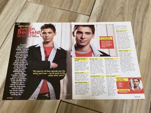 Justin Berfield teen magazine clipping open sup his heart Pop Star