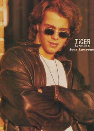 Joey Lawrence teen magazine pinup sunglasses leather jacket Tiger Beat