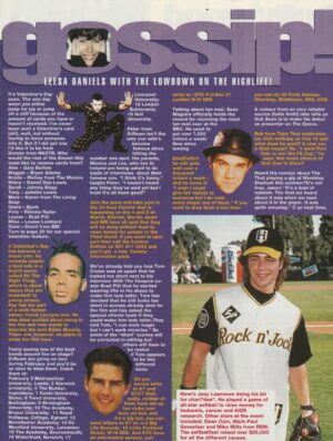Joey Lawrence teen magazine clipping gossip Smash Hits teen idols