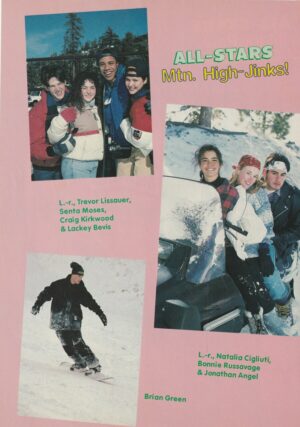 Saved by the Bell New Class Mark Paul Gosselaar teen magazine pinup ski slopes All-Stars