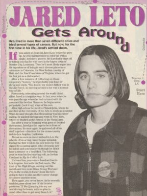 Jared Leto Vincent Kartheiser teen magazine clipping gets around BB