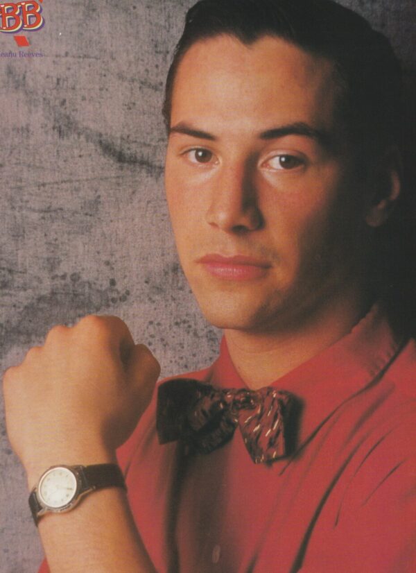 Keanu Reeves red shirt pinup