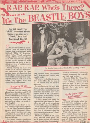 Beastie Boys article clippings bop