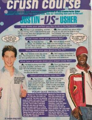 Justin Berfield Usher teen magazine clipping crush course M magazine