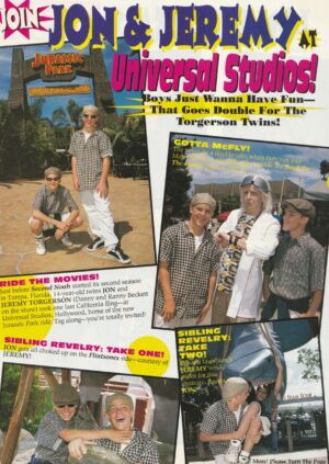 Jonathan Torgerson Jeremy Torgerson teen magazine clipping Universale Studios Second Noah double sided 16 magazine