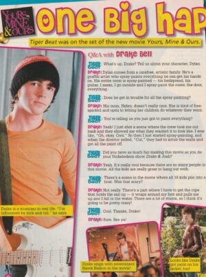 Drake Bell teen magazine clipping guitar pix Drake and Josh