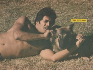 Erik Estrada magazine pinup clipping Teen Machine shirtless laying in grass pix