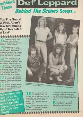 Def Leppard teen magazine pinup clipping behind the scenes 16 mag teen beat