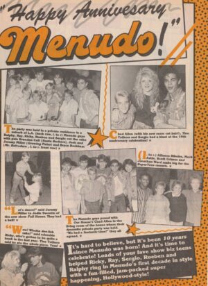 Menudo teen magazine clipping Happy Anniversary Superteen