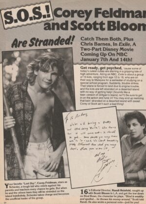 Corey Feldman Scott Bloom teen magazine clipping shirtless 16 mag