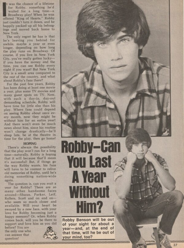 Robby Benson bar stool open legs teen idols