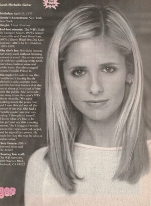 Sarah Michelle Gellar teen magazine pinup facts WB Buffy