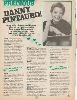 Danny Pintauro teen magazine pinup clipping Precious Danny BB Bop teen idols