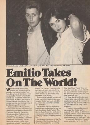 Emilio Estevez teen magazine pinup clipping Teen Machine On the World pix