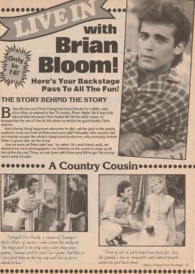 Brian Bloom teen magazine pinup clipping backstage pass Teen Machine