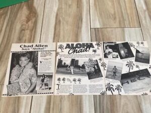 Chad Allen teen magazine pinup clipping articles barefoot beach Aloha Teen Beat