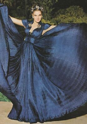 Drew Barrymore teen magazine pinup clipping Teen Beat blue dress