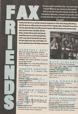 Friends Matthew Perry Matt Leblanc teen magazine pinup clipping Tutti Frutti