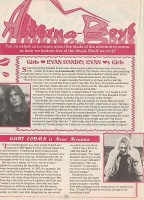 Kurt Cobain Evan Dando teen magazine pinup clipping Nirvana Lemonheads