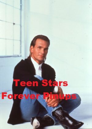 Patrick Swayze teen magazine photo jean suit squatting picture pix celebrity