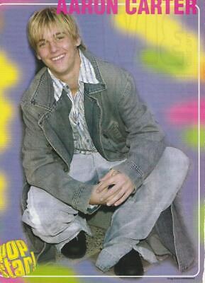 Aaron Carter teen magazine pinup clipping Pop Star squatting jeans Rip brothers