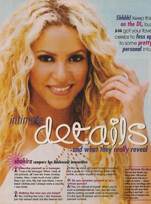 Shakira magazine pinup clipping J-14 teen idols curly hair pop artist