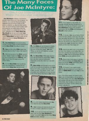 Joey Mcintyre teen magazine clipping the many faces of Joey Teen Beat