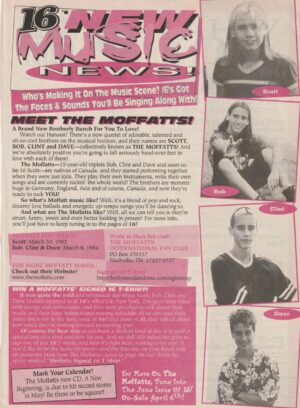 The Moffatts teen magazine clipping music news