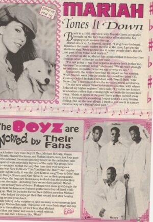 Mariah Carey Boyz 2 Men Backstreet Boys teen magazine clipping