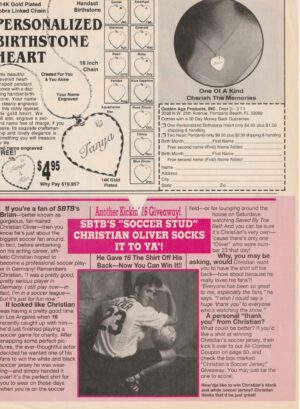 Christian Oliver teen magazine clipping socks it to ya 16 mag Rip Saved by the Bell New Class