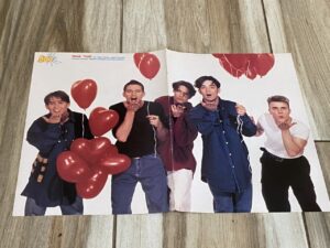 Take That teen magazine poster red heart balloons Bop boyband pix