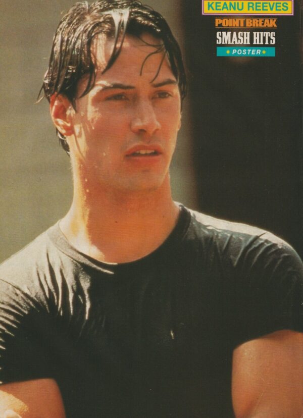 Keanu Reeves teen magazine pinup Smash Hits wet hair sexy