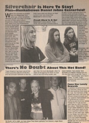 Silverchair No Doubt teen magazine clipping here to stay