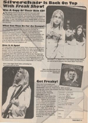 Silverchair teen magazine clipping freak show Teen Beat