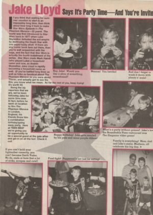 Jake Lloyd teen magazine clipping says its party time Teen Beat