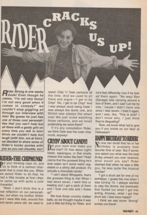 Rider Strong teen magazine clipping cracks up Teen Party