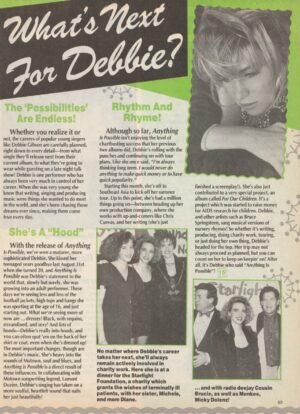 Debbie Gibson Shannen Doherty teen magazine clipping What's Next