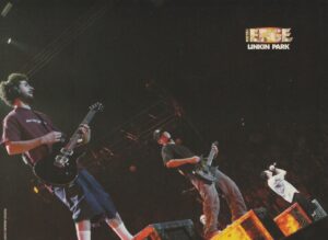 Linkin Park teen magazine pinup Edge on stage