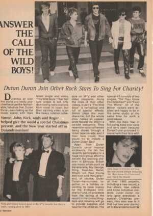 Duran Duran teen magazine clipping answer the call Teen Beat