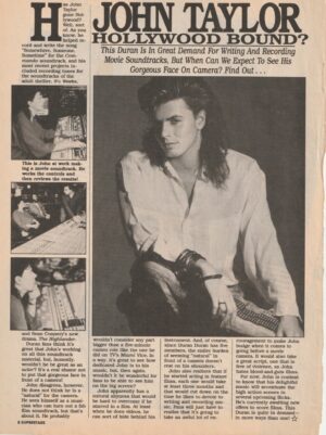 Duran Duran John Taylor teen magazine clipping hollywood round Superstars