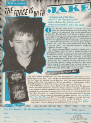 Jake Lloyd teen magazine clipping The Force be with you Bop teen idols pix