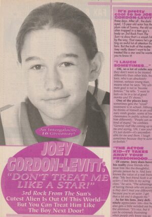 Joey Gordon Levitt teen magazine clipping don't treat me like a star 16 mag